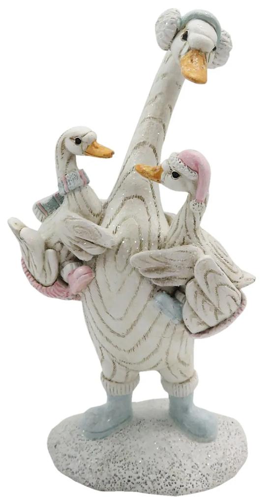 Dekoratívne soška kačice s kačicou - 9 * 8 * 18 cm