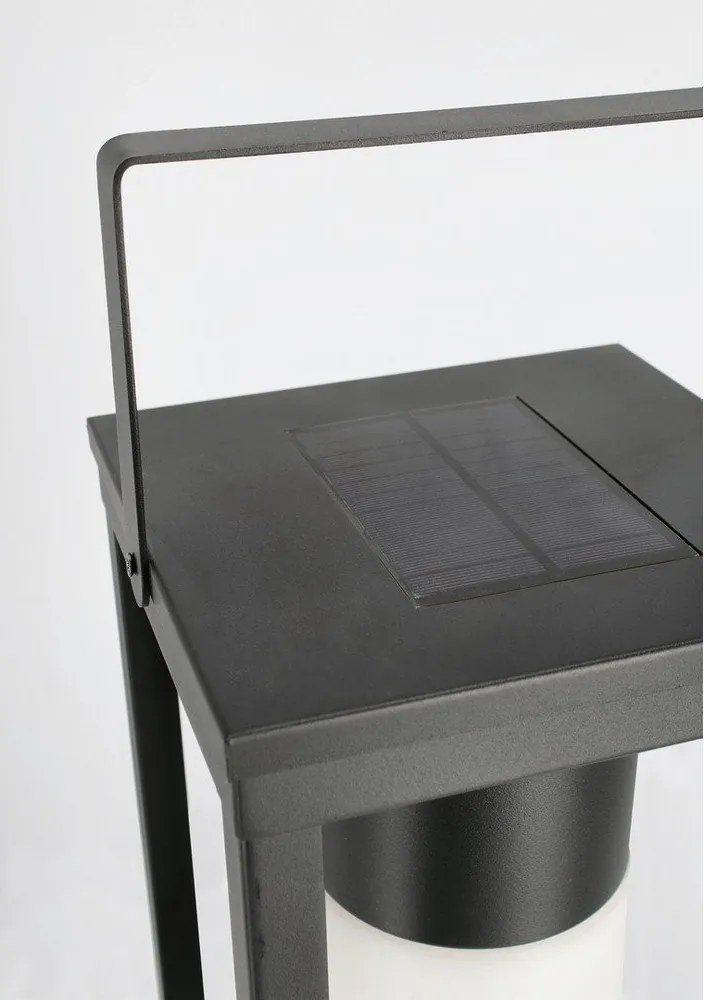 Čierny LED lampáš so solárnym panelom/na USB (výška 38 cm) Solar – Bizzotto