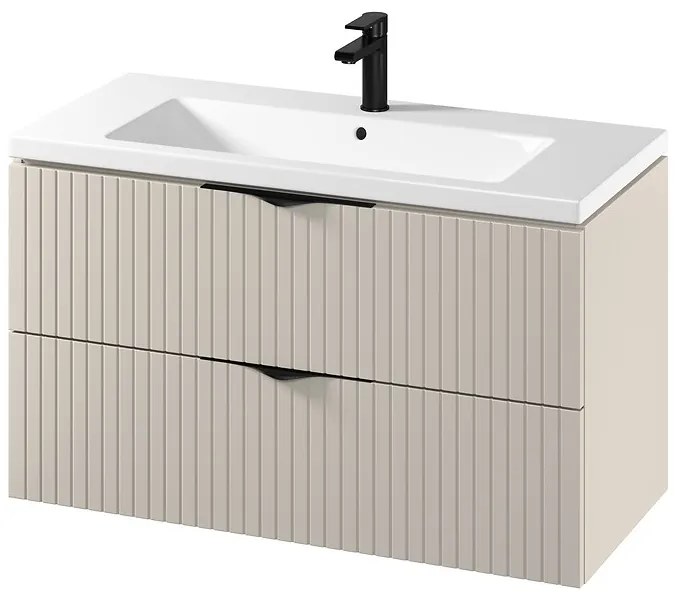 Cersanit Tirso, závesná umývadlová skrinka 994x447x572 mm + keramické umývadlo, béžová matná, S801-548