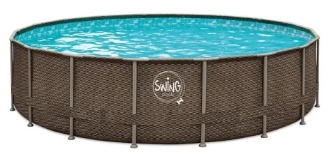 Marimex | Bazén Florida SWING 4,88 x1, 22m bez príslušenstva - motív HNEDÝ RATAN | 10340308