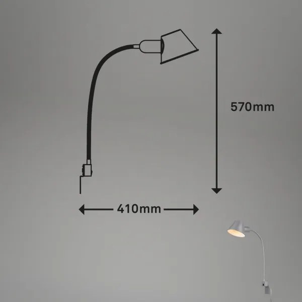 Briloner 2079-014 - Nástenná flexibilná lampa 1xE27/10W/230V strieborná