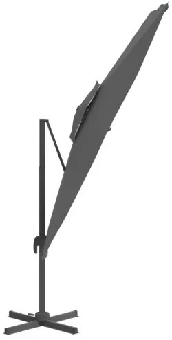 vidaXL Dvojitý konzolový dáždnik antracitový 400x300 cm-