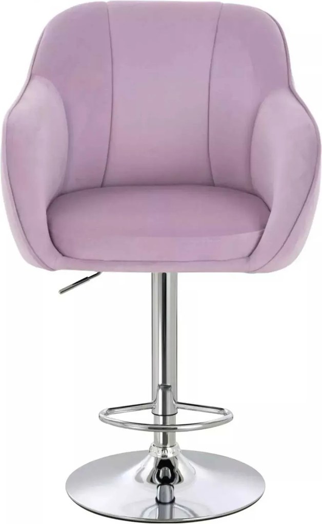 LuxuryForm DESIGN Barová stolička AVOLA VELUR na striebornom tanieri - levanduľa
