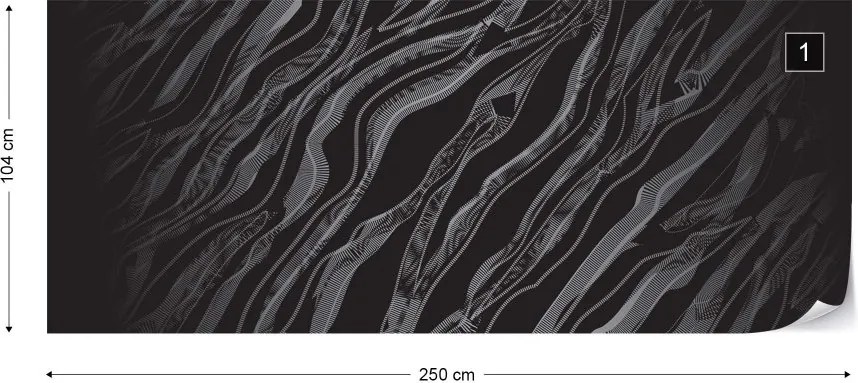 Fototapeta GLIX - 3D Abstract Black 2 + lepidlo ZADARMO Vliesová tapeta  - 250x104 cm