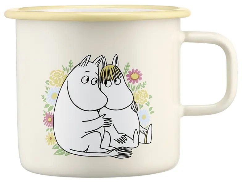 Hrnček Moomin Flowers 0,55l, smalt / žltý