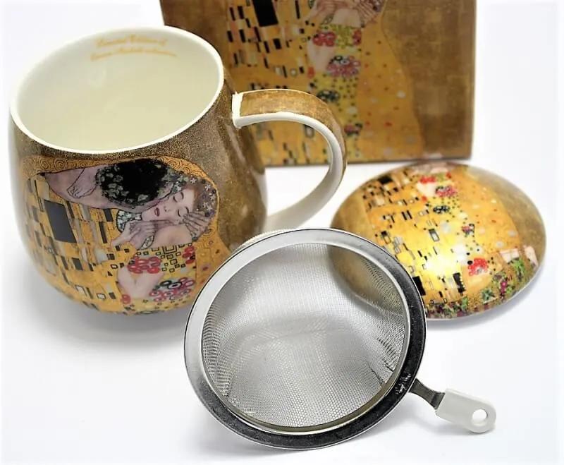 Hrnček na čaj so sitkom 450 ml , Gustav Klimt Kiss, QUEEN ISABELL