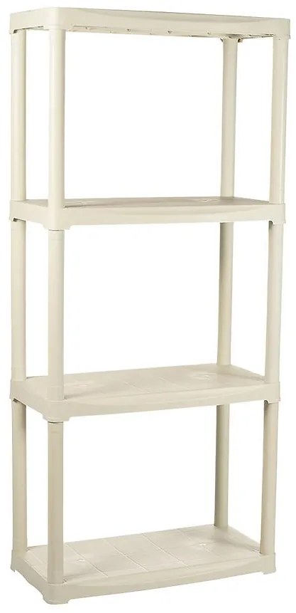 Regál plastový T60/4E ecru 133x60x30 cm – 4 police/20kg