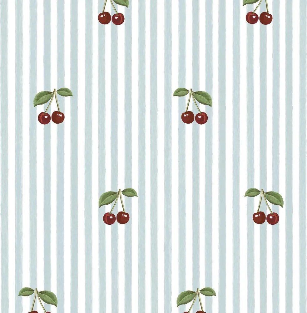 Tapeta malej čerešne modré pruhy 280x50 cm