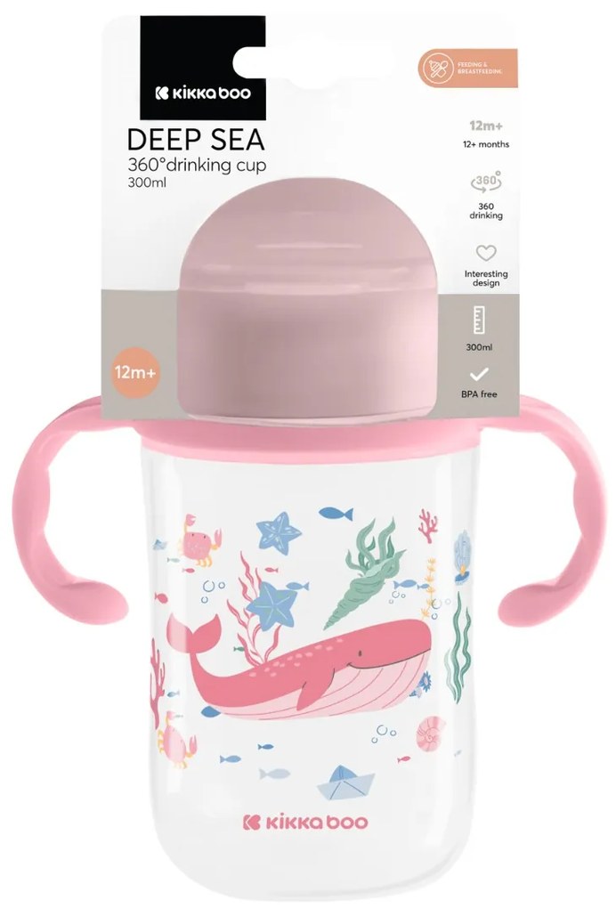 Hrnček trénovací 360 ° 300ml 12m + Deep Sea Pink