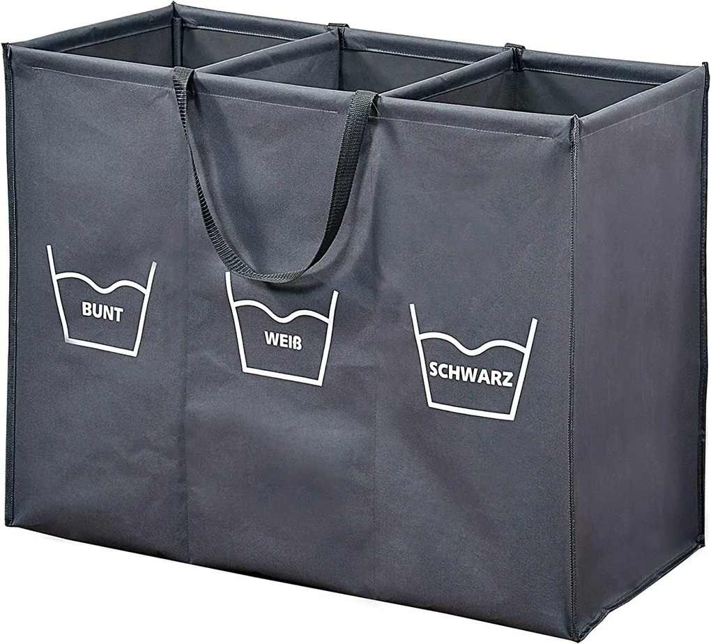 Kesper Textilný kôš na špinavú bielizeň a jej triedenie 30/60/90 s úchytmi na jednoduchý prenos