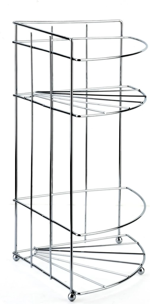 Rohová kúpeľňová polička CARL SILVER 18,5x26 cm strieborná