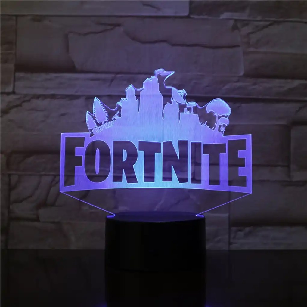 3Dmix 3DL-CLK044 – 3D LED nočná lampa - Fortnite (Hodiny s budíkom)