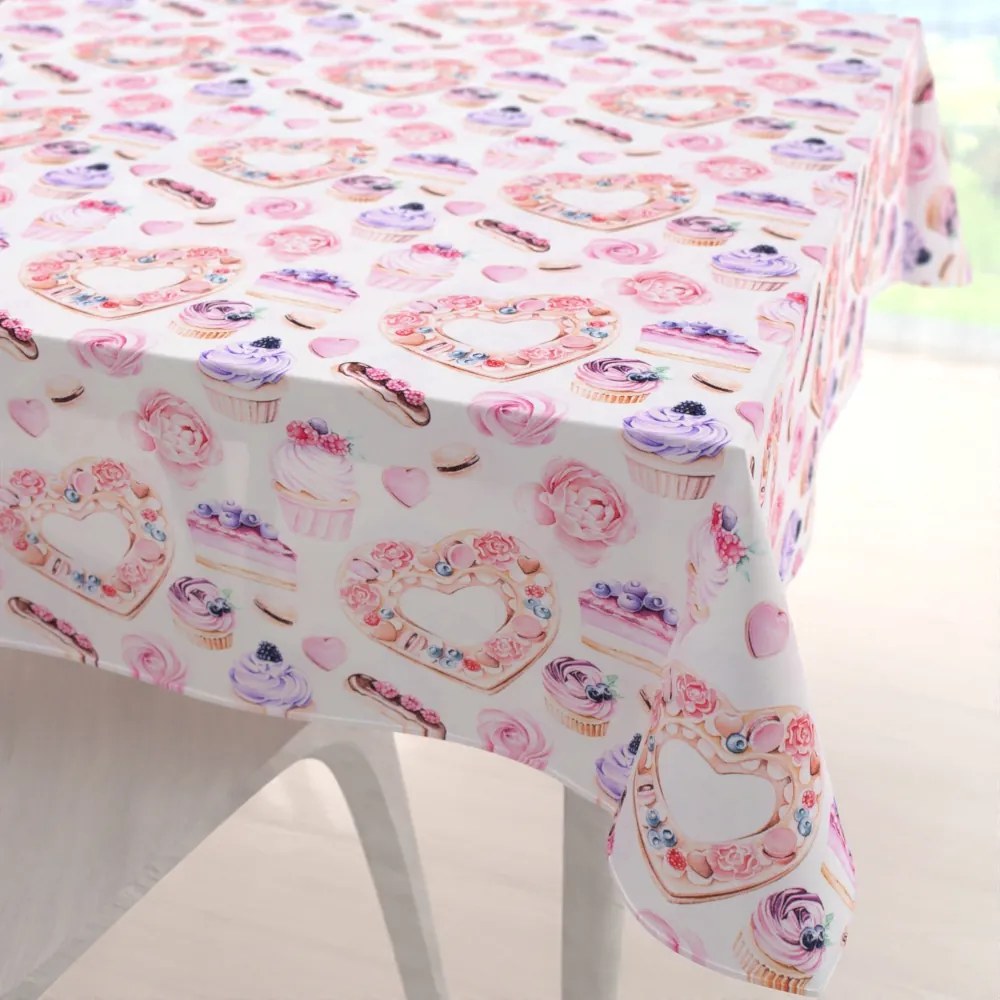 Biante Dekoračný štvorcový obrus PML-037 Ružová cukráreň 70x70 cm