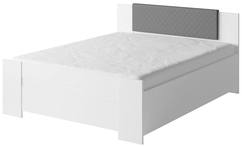 Posteľ s priestorom Kler KE02, Farby: biela / biely + ekokoža soft 017 pik