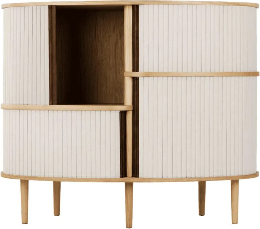 Skrinka v dekore duba s posuvnými dverami v béžovo-prírodnej farbe 120x100x50 cm Audacious – UMAGE