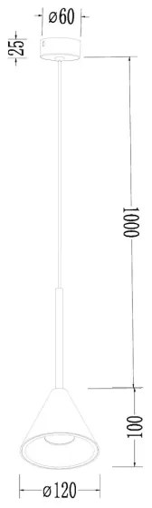 Luster na lanku CONE 1xGU10/10W/230V zlatá/čierna