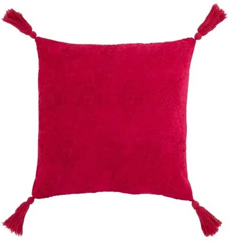 Tmavo ružový vankúš Fayol so strapcami - 45 * 45 cm