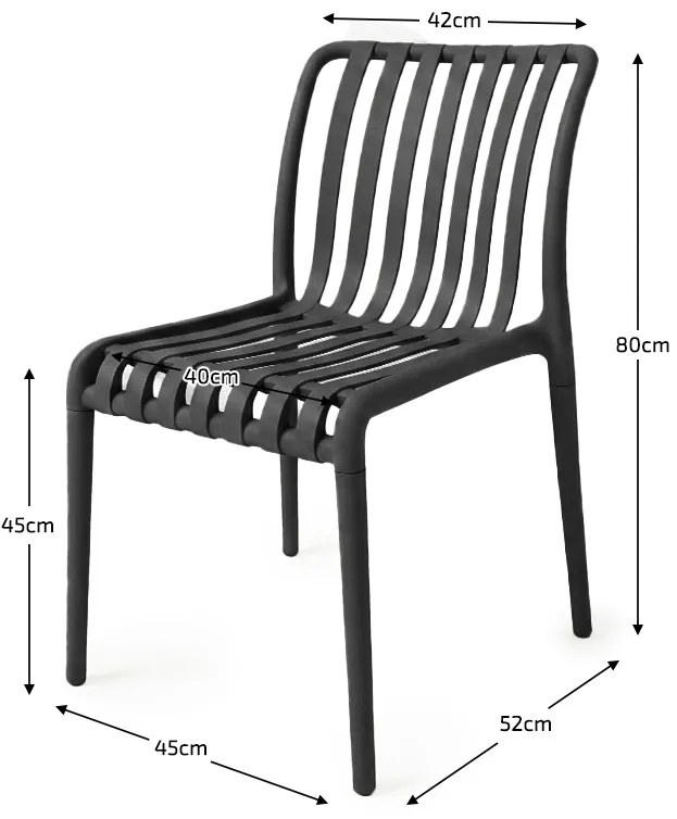 Plastová stolička TREGO, antracitová