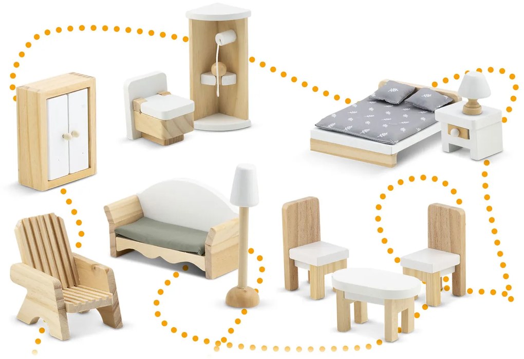 Veľký drevený domček pre bábiky 3-poschodový Ricokids RK-878 787801