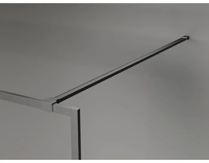Mexen, Mexen Kioto-XF sprchová stena s rámom 100 x 202 cm, grafit 10 mm, pištoľovo sivá kartáčovaná - 800-100-104-66-40-X