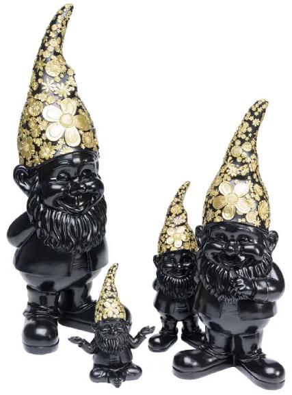 Standing Gnome dekorácia 30 cm čierna/zlatá