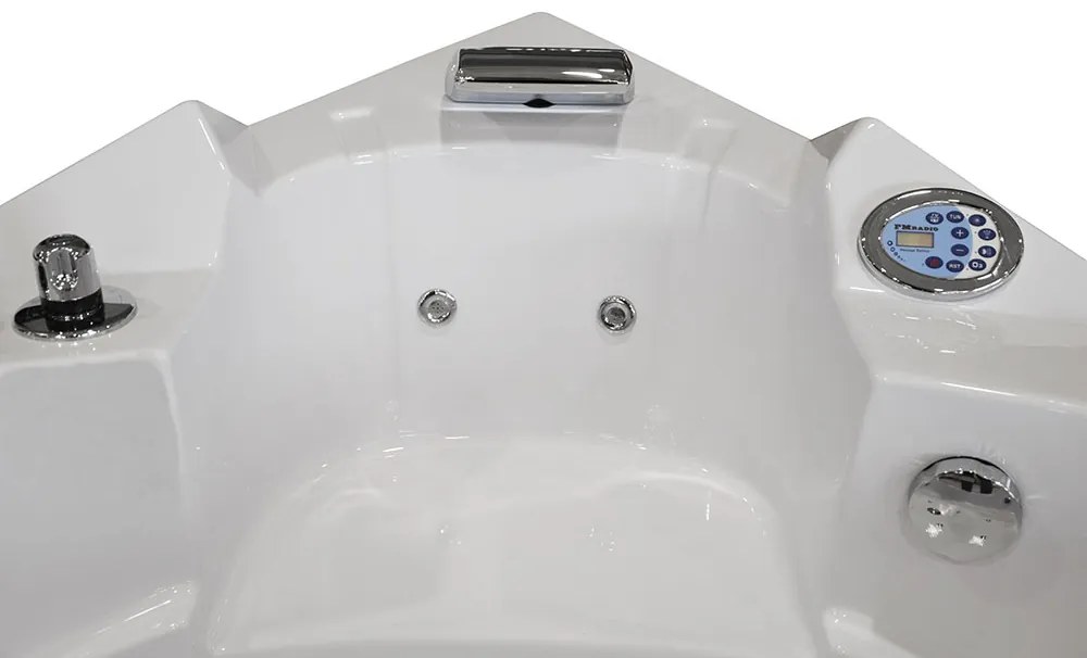 M-SPA - Kúpeľňová vaňa s hydromasážou biela TURBO PLUS 2-miestna 152 x 152 x 67 cm (MSPA10632 TURBO+)
