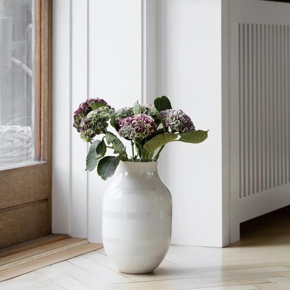 Biela kameninová váza Kähler Design Omaggio, výška 30,5 cm