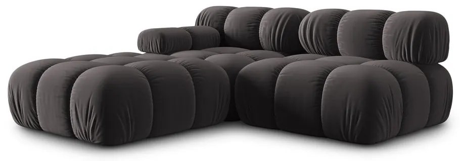 Tmavosivá zamatová pohovka 282 cm Bellis – Micadoni Home