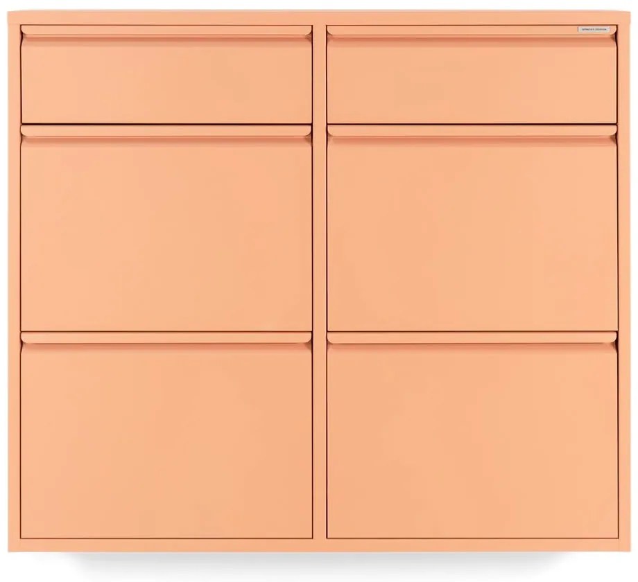 Kovová výklopná skrinka na topánky v lososovej farbe 98x86x15 cm Billy – Spinder Design