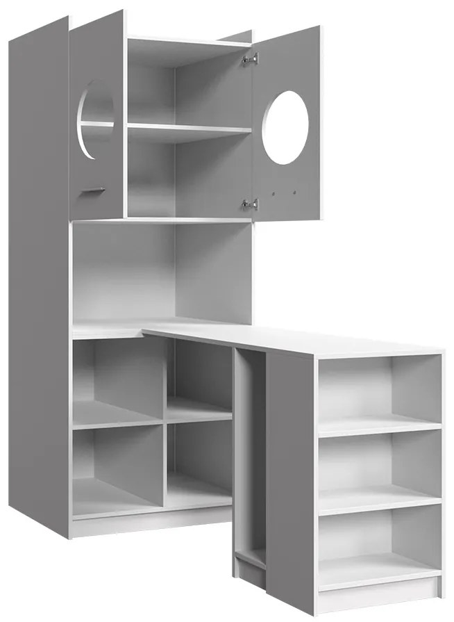 Rohový PC stolík Paralia PD02 (biela + lesk biely). Vlastná spoľahlivá doprava až k Vám domov. 1058960
