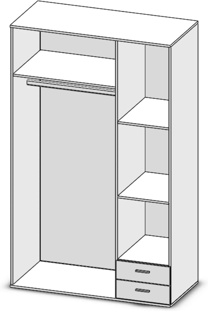 Sconto Šatníková skriňa SEBA 3 biela