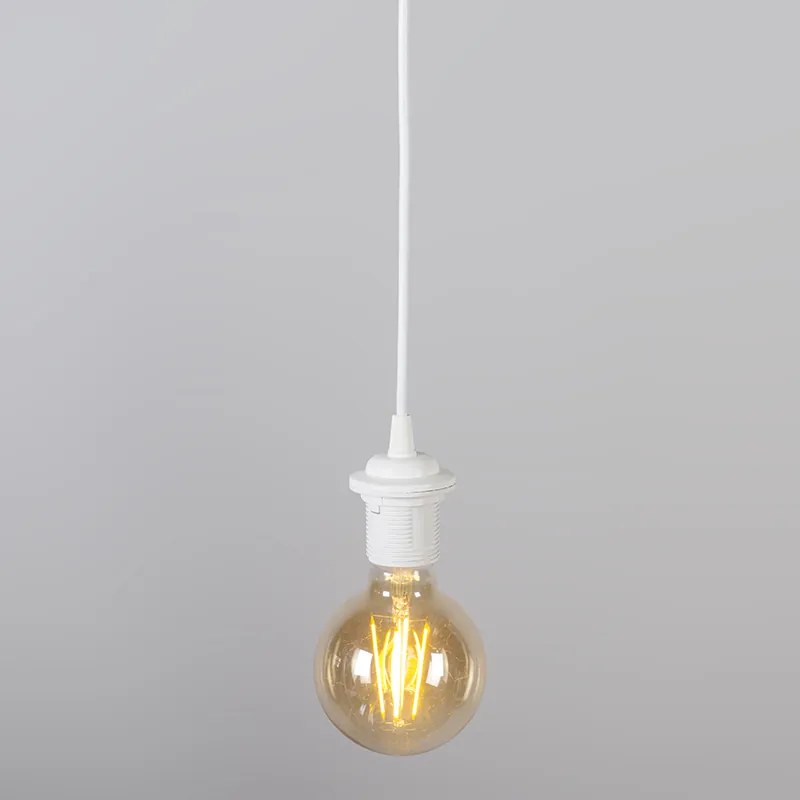 Moderné závesné svietidlo biele s čiernym tienidlom 45 cm - Pendant
