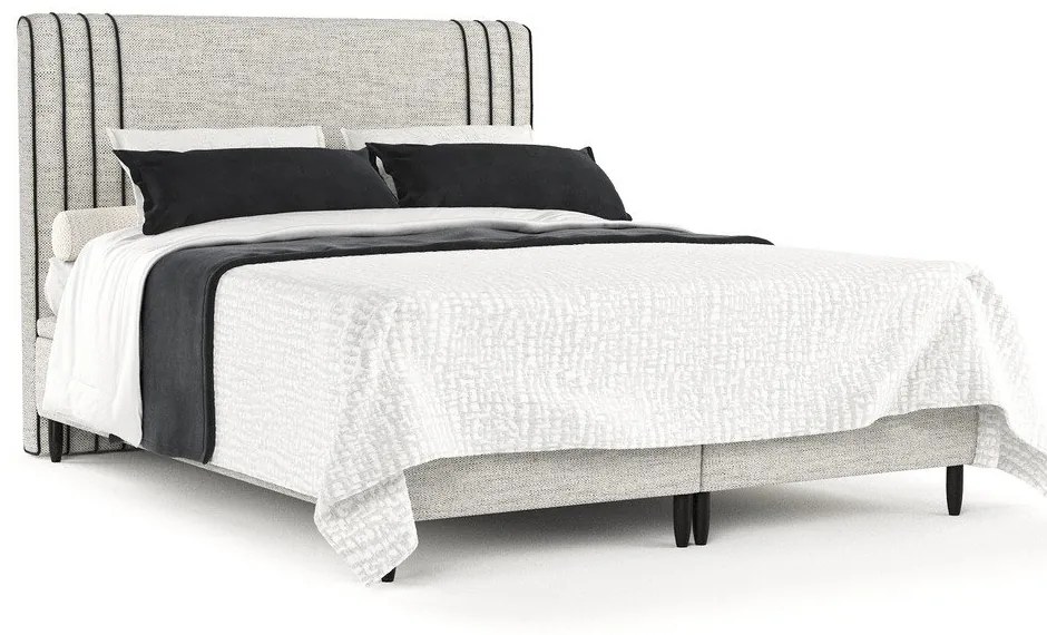 Svetlosivá čalúnená dvojlôžková posteľ s úložným priestorom 160x200 cm Musca – Maison de Rêve