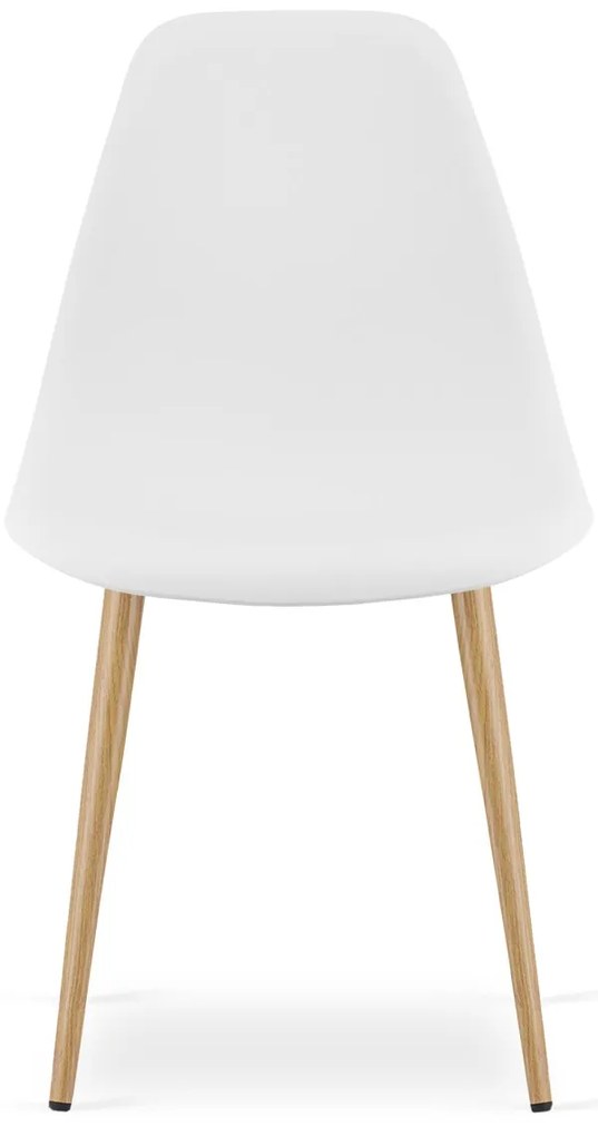 Jedálenská súprava 1 + 4, stôl RAMOD biela/dekor dub + stoličky OSAKA biela