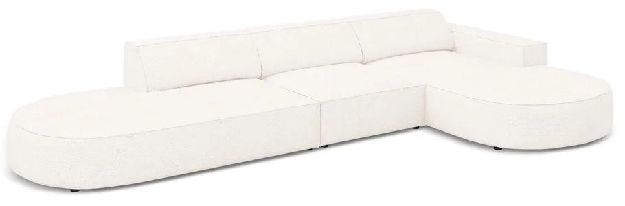 Béžová rohová pohovka z textílie bouclé (pravý roh) Jodie – Micadoni Home