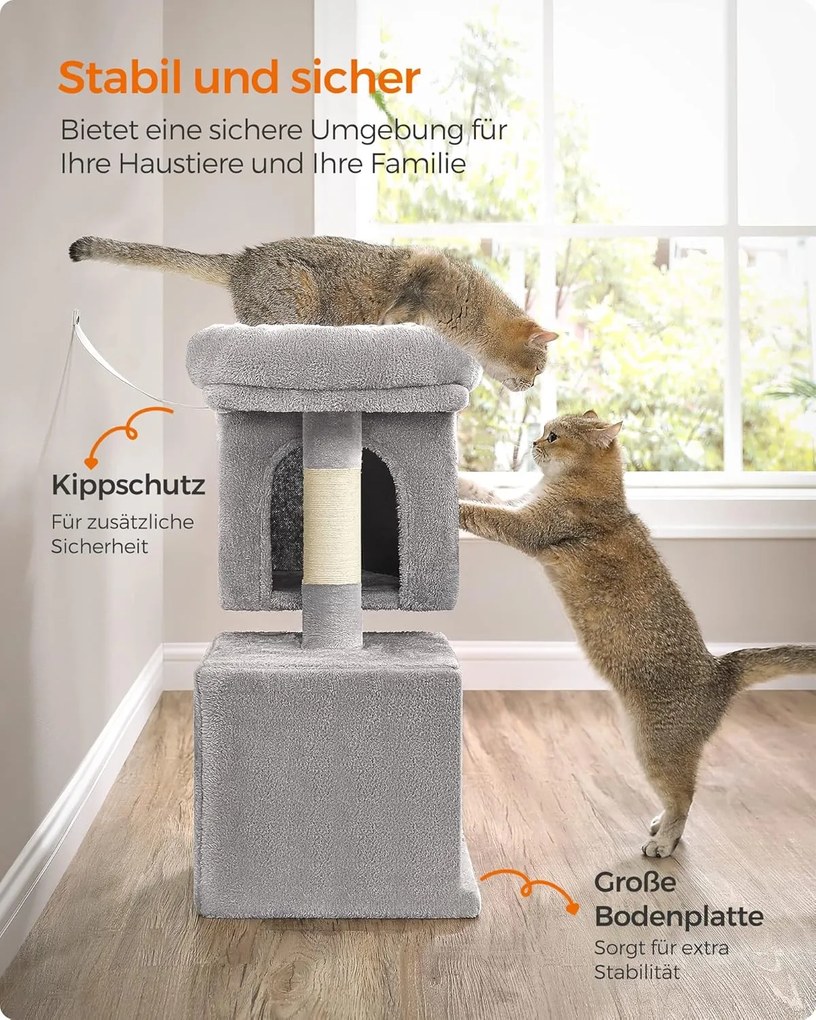 Feandrea malý strom pre mačky, 67 cm vysoký škrabadlo v svetlosivej farbe