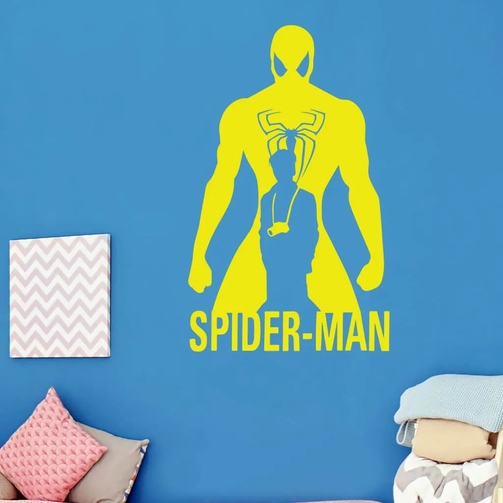 Veselá Stena Samolepka Spiderman silueta Farba: fialová, Veľkosť: 100 x 61 cm