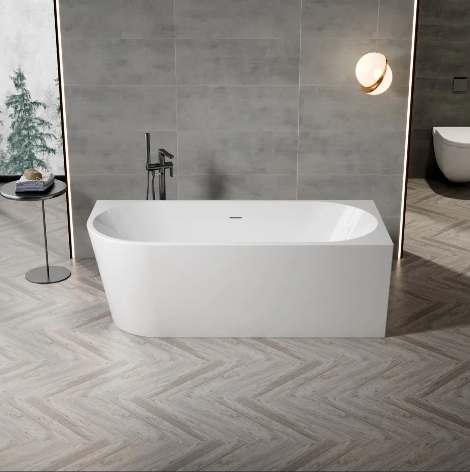 Erga Zara, rohová voľne stojaca vaňa 170x78 cm + odtoková zátka, pravá, biela lesklá, ERG-Zara-170078R-WH-WH