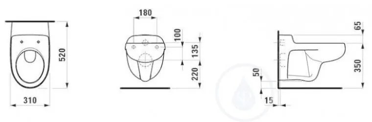 LAUFEN Florakids Závesné WC, 520 mm x 310 mm, biela H8200310000001