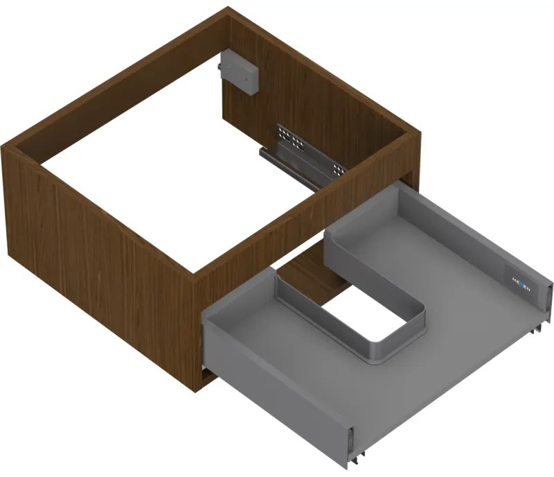 Mexen Box-A, závesná skrinka 50 cm, 1 zásuvka, orech, 91AX0-0500-235-1-86