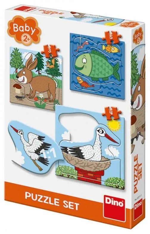 Dino puzzle Zvieratá: Kde žijú 3-5 detské puzzle