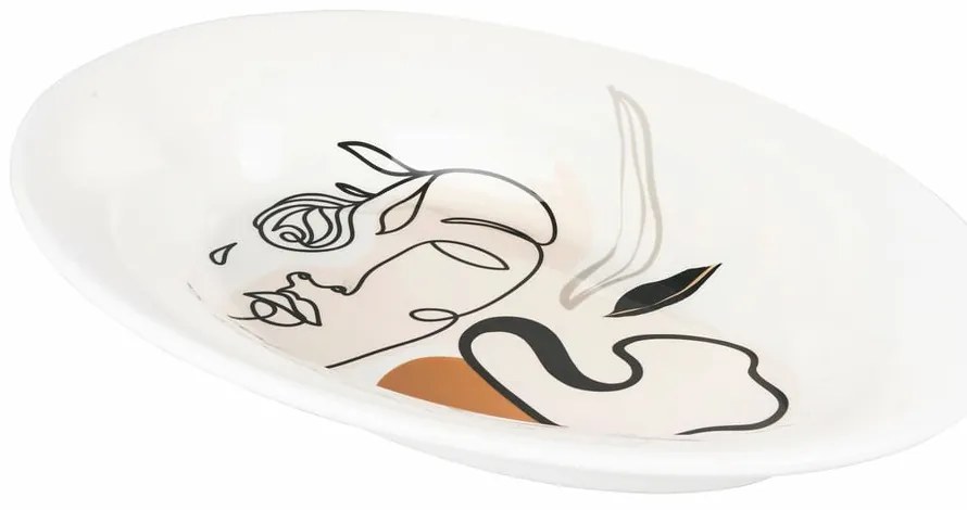 Keramický servírovací tanier VDE Tivoli 1996 Face to Grey, ø 48 x 33 cm