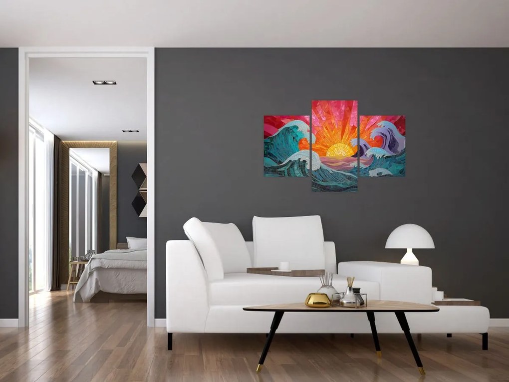 Obraz - Mozaika vĺn (90x60 cm)
