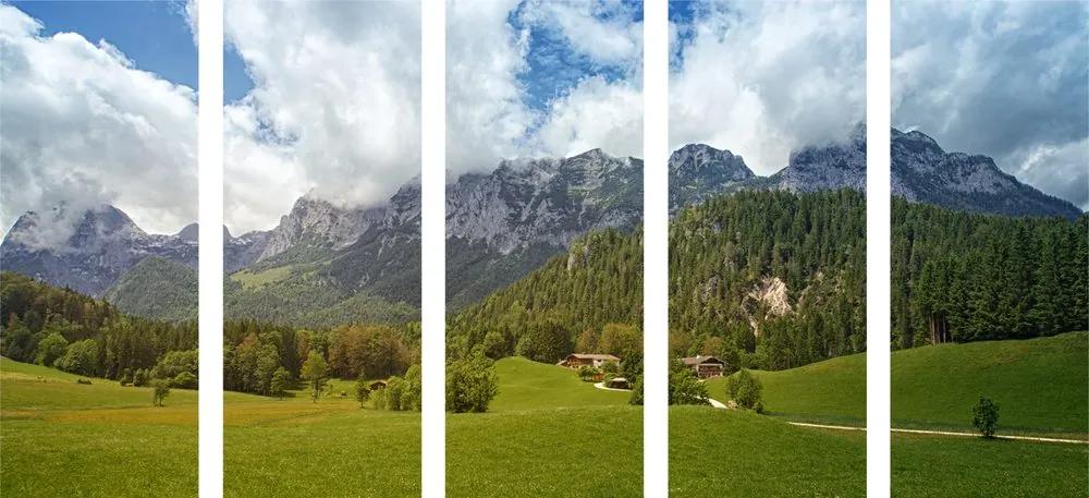5-dielny obraz nádherná príroda v Rakúskych horách