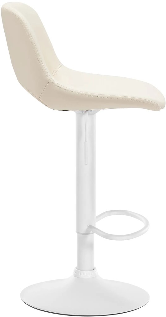 Design-Shop 2x Barová stolička Camden - koženka, biely rám - Krémová