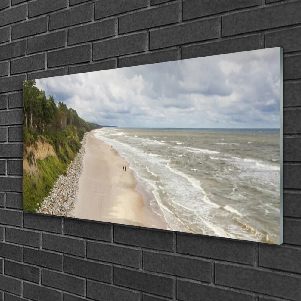 Obraz na skle Pláž more strom príroda 120x60 cm
