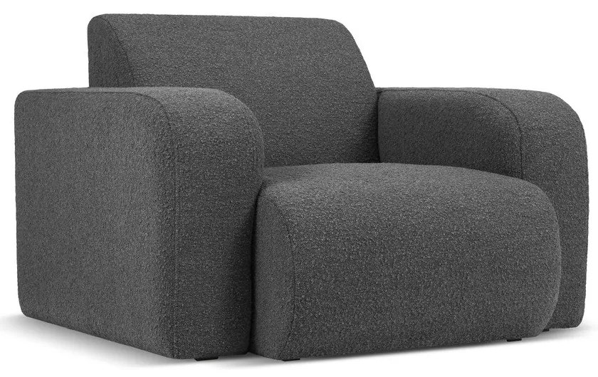 Tmavosivé kreslo z textílie bouclé Molino – Micadoni Home