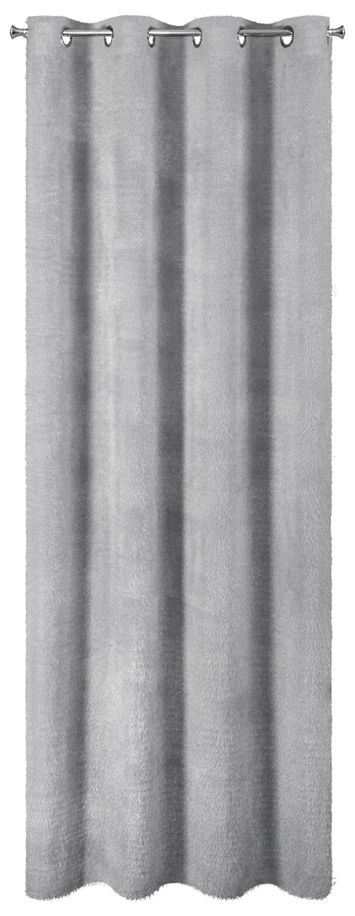 ZÁVES NA KRÚŽKOCH AGIS 140X250 CM STRIEBORNÁ