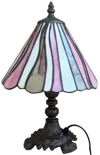 Stolová lampa vitráž Tiffany Ø20*34 RUŽOVÉ LÚČE