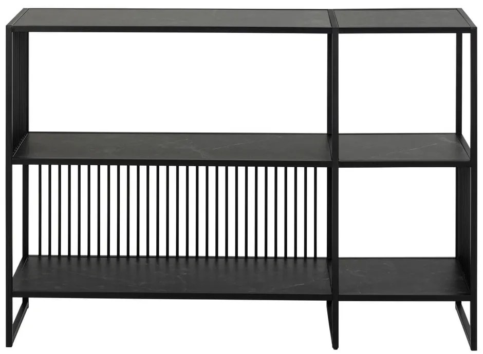 Čierna knižnica v dekore kameňa 120x83 cm Strington – Actona